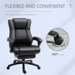 Executive Reclining Office Chair - Black Faux Leather