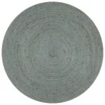 Round Handmade Jute Rug - Olive Green - 150cm