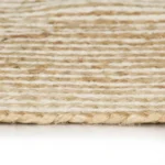 Round Handmade Jute Rug - Natural & White -150cm