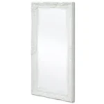 Ornate Wall Mirror - Baroque Style - White - 100 x 50cm