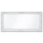 Ornate Wall Mirror - Baroque Style - White - 100 x 50cm