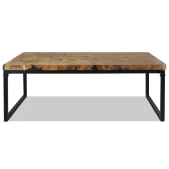 Handmade Coffee Table - Teak Resin - Black & Brown - 110 x 60 x 40cm