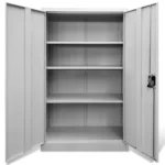 Steel Office Cabinet - Grey - 90 x 40 x 140cm