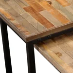 2 Nesting Coffee Tables - Solid Reclaimed Teak - 75 x 75 x 39cm