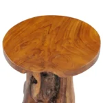 Wooden Round Coffee Table Solid Teak Wood - 40cm