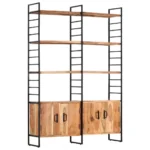 4-Tier Bookcase - Solid Acacia Wood - 124 x 30 x 180cm