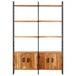 4-Tier Bookcase - Solid Acacia Wood - 124 x 30 x 180cm