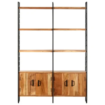 4-Tier Bookcase - Solid Acacia Wood - 124 x 30 x 180cm