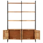 4-Tier Bookcase - Solid Acacia Wood - 124 x 30 x 180cm