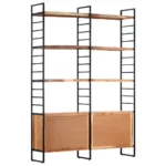 4-Tier Bookcase - Solid Acacia Wood - 124 x 30 x 180cm