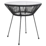 5 Piece Garden Dining Set - PVC Rattan - Black