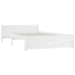 Bed Frame With Storage Drawers - Solid Pinewood - Double - White - 135 x 190cm