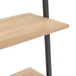 5 Tier Leaning Shelf - Light Brown And Black - 64 x 34 x 185.5cm