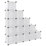 Storage Cube Organiser With 15 Cubes And Doors - 155 x 32 x 153.5cm