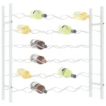 Wine Rack Holds 36 Bottles - White Metal Finish - 64 x 22 x 58.5cm