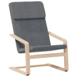 Relaxing Birch Wood Chair - Dark Grey Fabric - 59 x 82 x 98cm