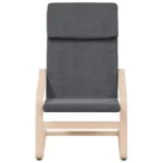 Relaxing Birch Wood Chair - Dark Grey Fabric - 59 x 82 x 98cm