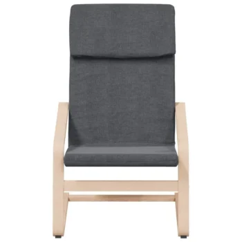 Relaxing Birch Wood Chair - Dark Grey Fabric - 59 x 82 x 98cm