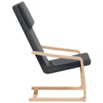 Relaxing Birch Wood Chair - Dark Grey Fabric - 59 x 82 x 98cm