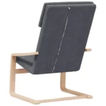 Relaxing Birch Wood Chair - Dark Grey Fabric - 59 x 82 x 98cm