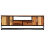 TV Cabinet - Solid Reclaimed Wood And Steel - 120 x 30 x 40cm