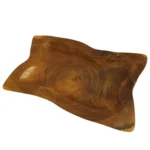 Handcarved Teak Square Plate - Approx 20cm