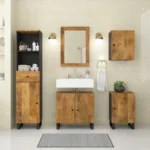 5 Piece Bathroom Furniture Set - Solid Mango Wood