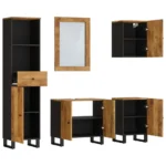 5 Piece Bathroom Furniture Set - Solid Mango Wood