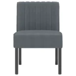 Velvet Slipper Chair - Dark Grey - 48 x 64 x 72cm