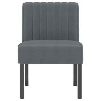 Velvet Slipper Chair - Dark Grey - 48 x 64 x 72cm