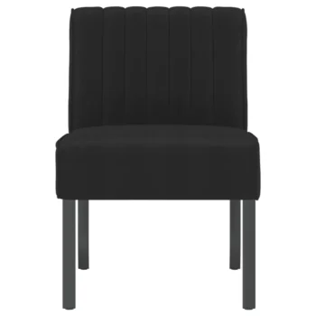 Velvet Slipper Chair - Black - 48 x 64 x 72cm