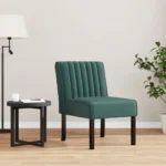 Velvet Slipper Chair - Dark Green - 48 x 64 x 72cm