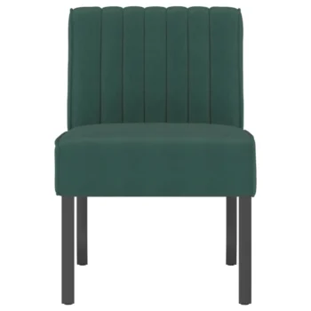 Velvet Slipper Chair - Dark Green - 48 x 64 x 72cm