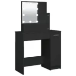 Dressing Table With LED Mirror - Black - 86.5 x 35 x 136cm