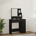 Dressing Table With LED Mirror - Black - 86.5 x 35 x 136cm