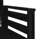 Garden 2-Seater Bench With Table - Solid Pine Wood - Black - 175 x 55 x 89cm