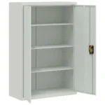 Steel Office Cabinet - Grey - 90 x 40 x 140cm