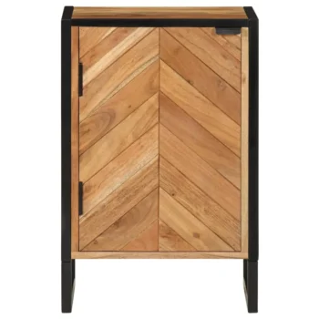 Bathroom Cabinet - Solid Acacia Wood And Iron - 40 x 30 x 60cm