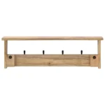 Wall-Mounted Coat Rack With 4 Hooks - Mango Wood - 85 x 26 x 12cm