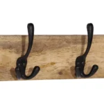 Wall-Mounted Coat Rack With 4 Hooks - Mango Wood - 85 x 26 x 12cm