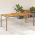 Garden Table Acacia Wood - Beige - 190 x 90 x 75cm