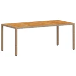 Garden Table Acacia Wood - Beige - 190 x 90 x 75cm