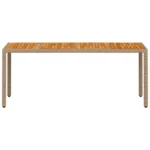 Garden Table Acacia Wood - Beige - 190 x 90 x 75cm