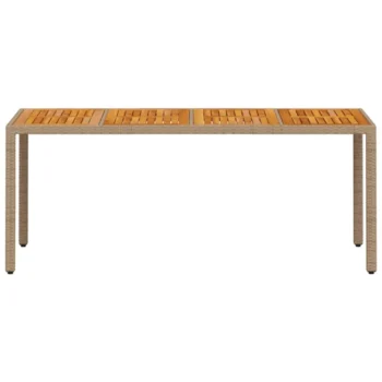 Garden Table Acacia Wood - Beige - 190 x 90 x 75cm