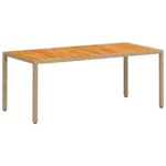 Garden Table Acacia Wood - Beige - 190 x 90 x 75cm