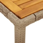 Garden Table Acacia Wood - Beige - 190 x 90 x 75cm