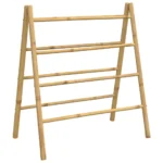 Bamboo Double Towel Ladder With 4 Rungs - 90 x 50 x 100cm