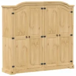 4 Door Wardrobe - Corona - Solid Pine Wood - 194 x 52 x 186cm