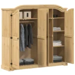 4 Door Wardrobe - Corona - Solid Pine Wood - 194 x 52 x 186cm