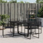 x4 Black Poly Rattan Garden Chairs - 50.5 x 51 x 81.5cm